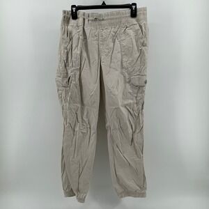 Calvin‎ Klein Performance Cargo Pants Beige Drawstring Waist Stretch Women Large